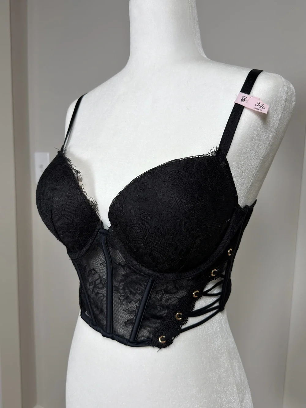 Victoria's Secret Black Lace Longline Bustier - Picture 3 of 3